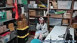 oh man, that shoplifter girl got a huge facial from the security guy, it was so messy and real