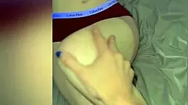 Redhead teen teases with blowjob and cumshot on tight belly