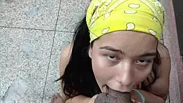 Let my roomie out for a hot fuck in the kitchen and all her cum in my big ass - part 1