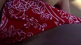 Sexy Brunette Girl Masturbates Wet Pussy In Tropical Garden