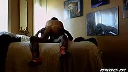 Petite 18+ whore rides and squirts hard on camera!