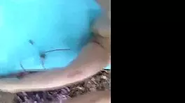 Teen slut takes public facial!