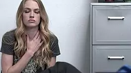 super skinny and cute shoplifter teen 18+ gets caught and handled