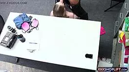 super skinny and cute shoplifter teen 18+ gets caught and handled