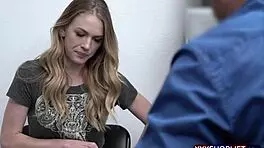 super skinny and cute shoplifter teen 18+ gets caught and handled