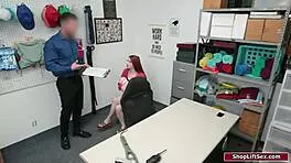 Redhead Gets Fucked By Security Officer