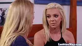 Lesbian Teen 18+ Scissoring with Busty Stepmom in Hot Action