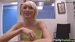 omg, tiny teen blonde gettin’ a messy facial... Moretta, ughh, so hottt!!!