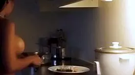 Joon Mali poses sexy in the kitchen