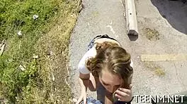 Beautiful brooke wylde sucks cock with natural tits exposed in hardcore oral scene