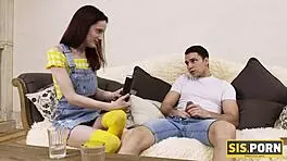 skinny stepsis bends over for doggystyle cash deal with bro