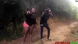 that teen ebony pornstar got fucked by bbw patricia on the roadside with people watching