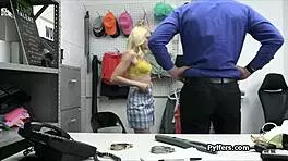 Icy Blonde Suspects Sharing Officer's Hard Dick