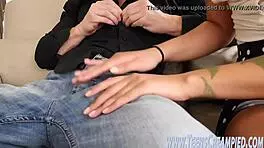 horny petite 18+ amateur delivers an intense blowjob and fingering session with her brunette charm.