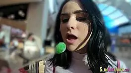 Big butt teen gives head and fucks hard, getting cumshot on her ass in high definition