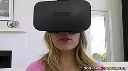 Anna's Interracial VR Game Turns Into Wild 3some Action!