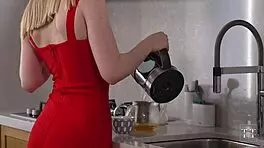 Stepsister Rides My BIG COCK Again on Parents' Couch