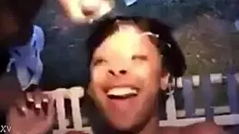 hey, check out this cumshot frenzy with a young ebony chick