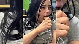 My friend fucks me doggystyle and cums inside! Colombian teen bent over in usa!