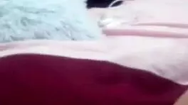 cute teen plays with toys alone