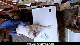 Tiny virgin blonde Lexi Lore with braces fucked by security guard