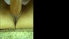 young brunette gets fucked in kitchen, cumshot everywhere