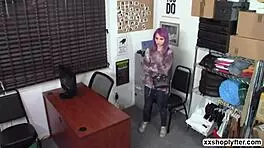 brunette amateur grinds on lap at office pov