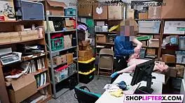 shoplifting teen catarina gets punished with drilling and blowjob