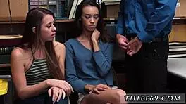 French police officer apprehends teen suspects in uniform, leading to hardcore threesome with group action