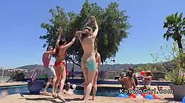 Girlfriend Banging Hard After BBQ Party in Backyard With Monster Cock