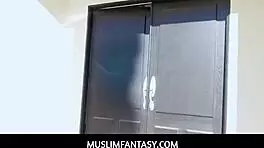 18yo Arab Maya Bijou gets throated and facialed in intense Muslim fantasy threesome