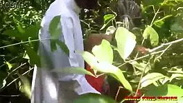 fucking that african goddess outdoors, creampie in the bush