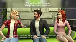 Teacher Interacts With Sadie And Rachel