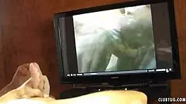 Watch this POV teen jack off my cock! She films it