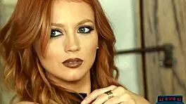 Flexible petite blonde teen stretches in yoga workout at the gym