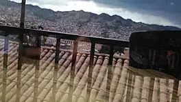 I spy on my secretary masturbating her pussy during an outdoor video call from the window