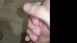 Young amateur strokes cock in homemade solo session