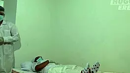 emotional moment receiving covid-19 vaccine at the hospital