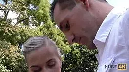 Hunt4k Cash Deal - Stud Watches Hunter Nail His Petite 18+ Blonde Girlfriend Bent Over