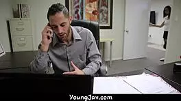 Tiny Asian Teen 18+ Willing To Do Anything For The Job. She Gets Hardcore Office Sex.