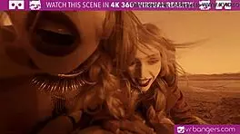 Two hot blonde babes fucking hard on mars in vr!