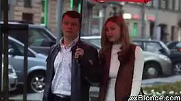 hey, check out this teen blonde getting her pussy and ass fucked doggystyle by a voyeur milf