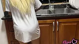 Watch This Bride Fuck Hard In The Kitchen!