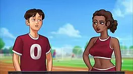 Summertime saga: Judith's big tits revealed.