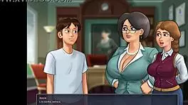 Summertime saga: Judith's big tits revealed.