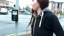 Naughty Brunette Babe Leyla Outdoors