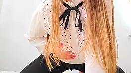 Hot stepsister rides in lesbian cowgirl with huge boobs