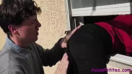 Ember Snow Gets Caught Riding Big Ass in Kinky Blowjob with Two Horny Customers