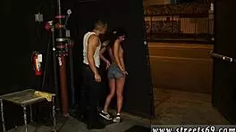 Is this petite tattooed teen's first bondage handjob?