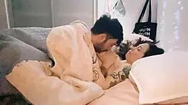 Hey, check out this tattooed punk latina brunette giving a delicious blowjob to her cute amateur partner.